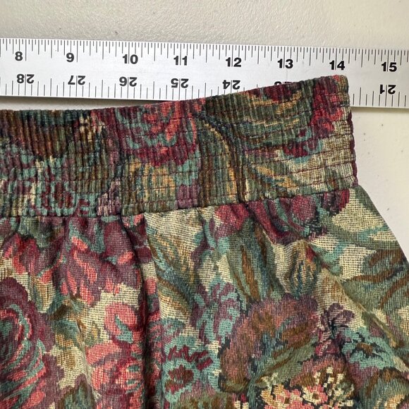 Vintage Inseparables Skirt Sz 12 Multi Floral Tapestry Elastic Waist Maxi 90's - Picture 6 of 9